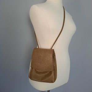 Vintage Thomas Leather Croc Embossed Crossbody Bag